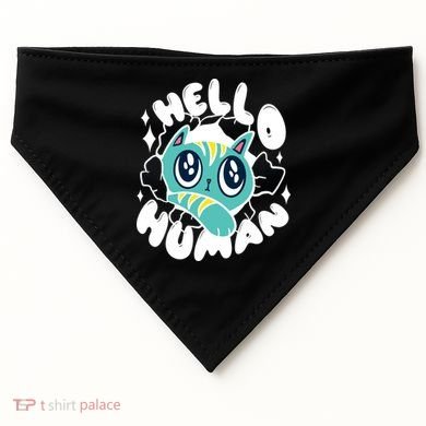 Hello Human Cat USA-Made Doggie Bandana