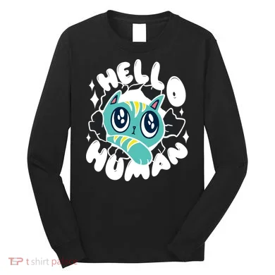Hello Human Cat Long Sleeve Shirt