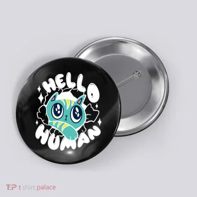 Hello Human Cat Button