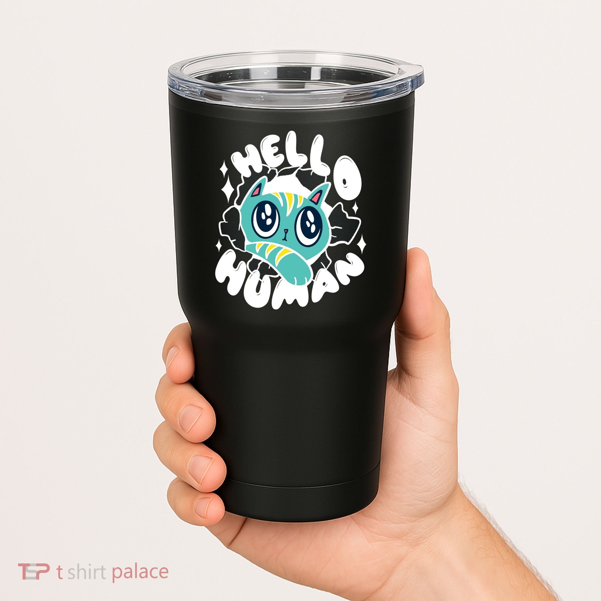 Hello Human Cat Tumbler