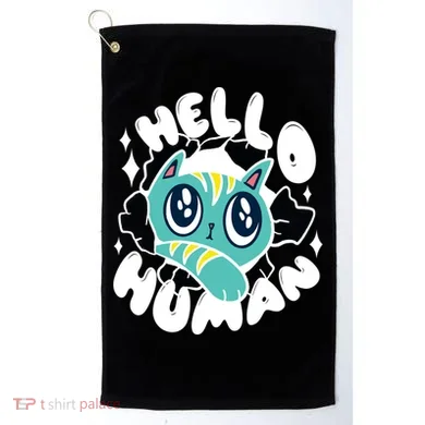 Hello Human Cat Golf Towel