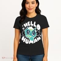 Hello Human Cat Women's T-Shirt thumb 4