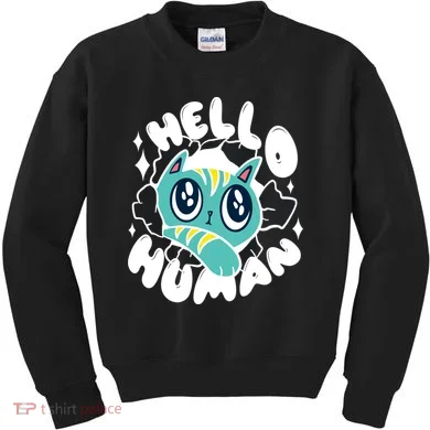 Hello Human Cat Kids Sweatshirt