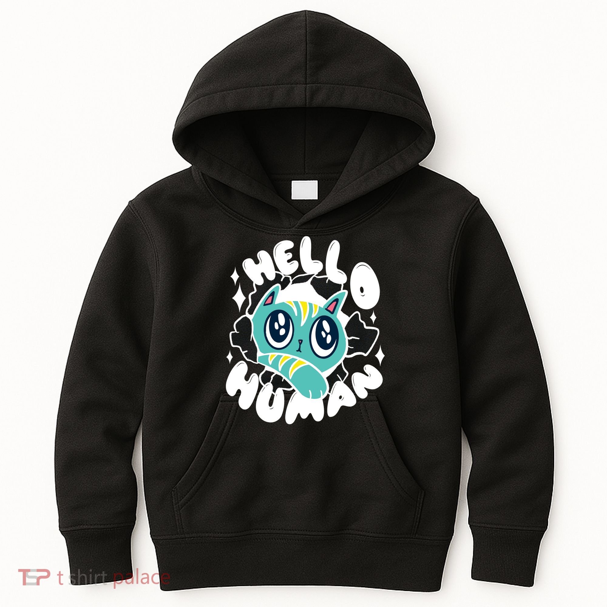 Hello Human Cat Kids Hoodie