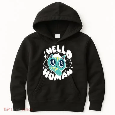 Hello Human Cat Kids Hoodie