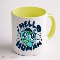 Hello Human Cat Coffee Mug thumb 1