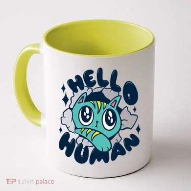 Hello Human Cat Coffee Mug