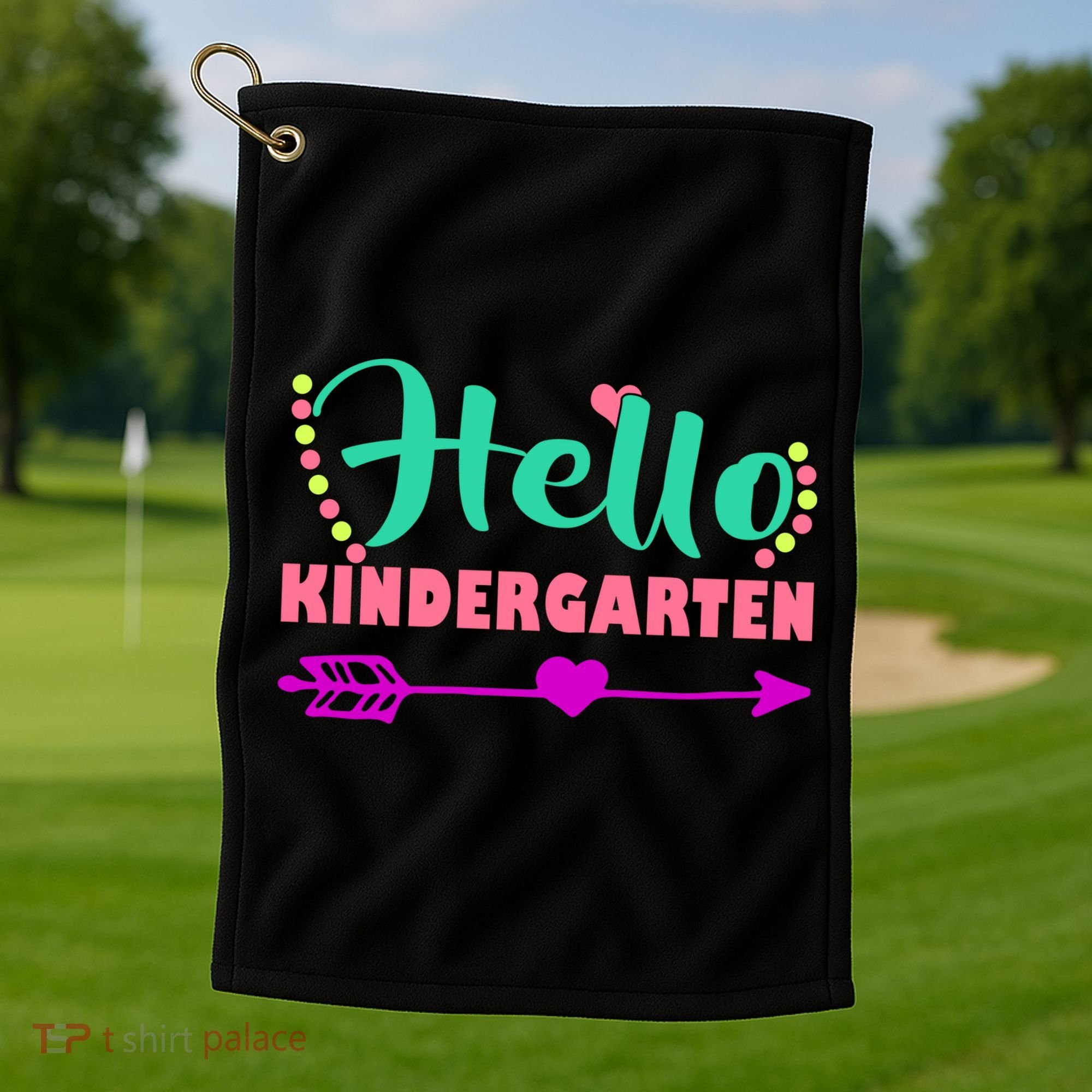 Hello Kindergarten Arrow Golf Towel
