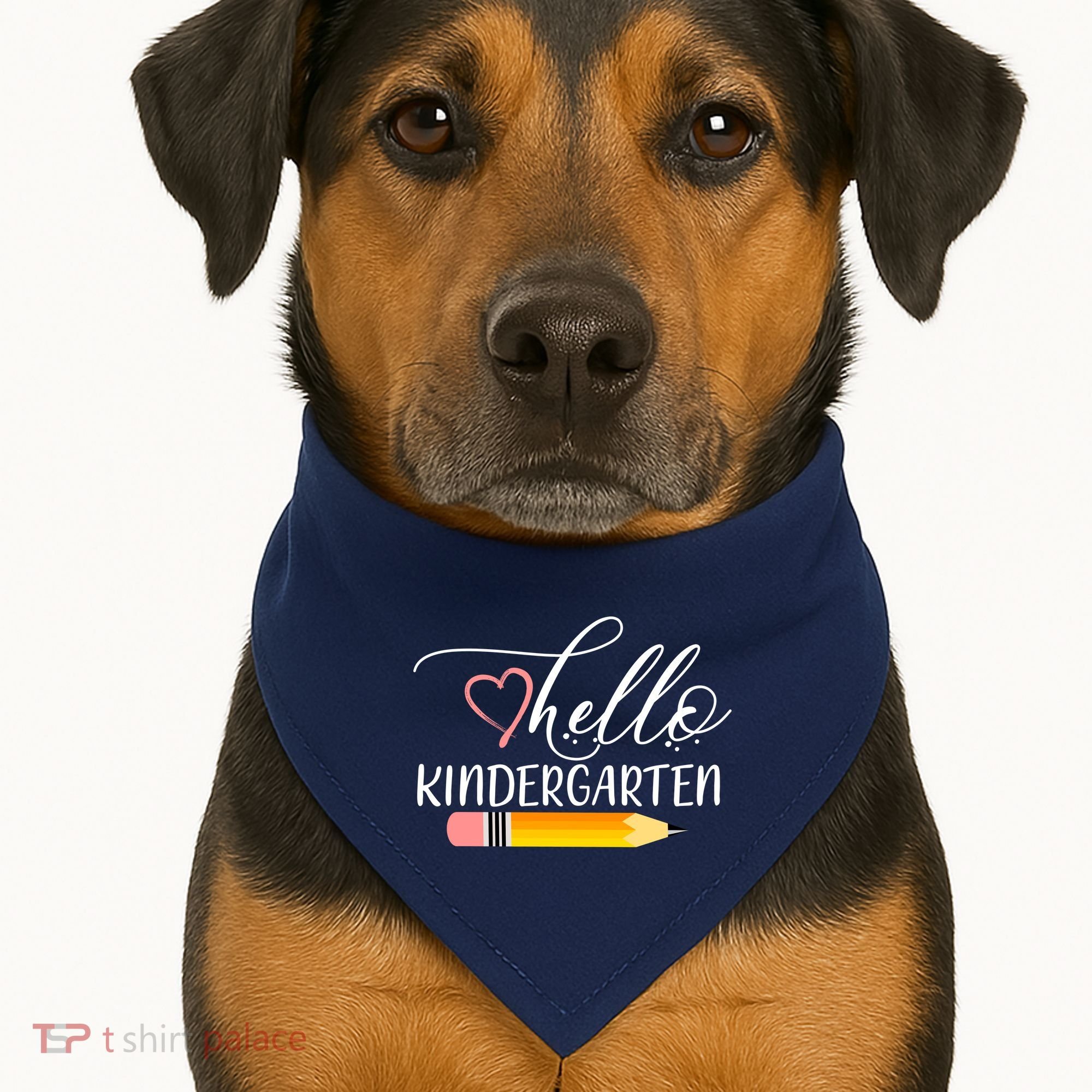 Hello Kindergarten Cute Pencil USA-Made Doggie Bandana