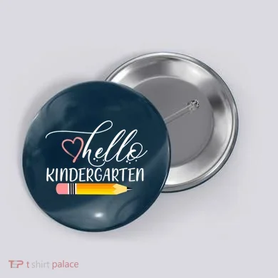 Hello Kindergarten Cute Pencil Button