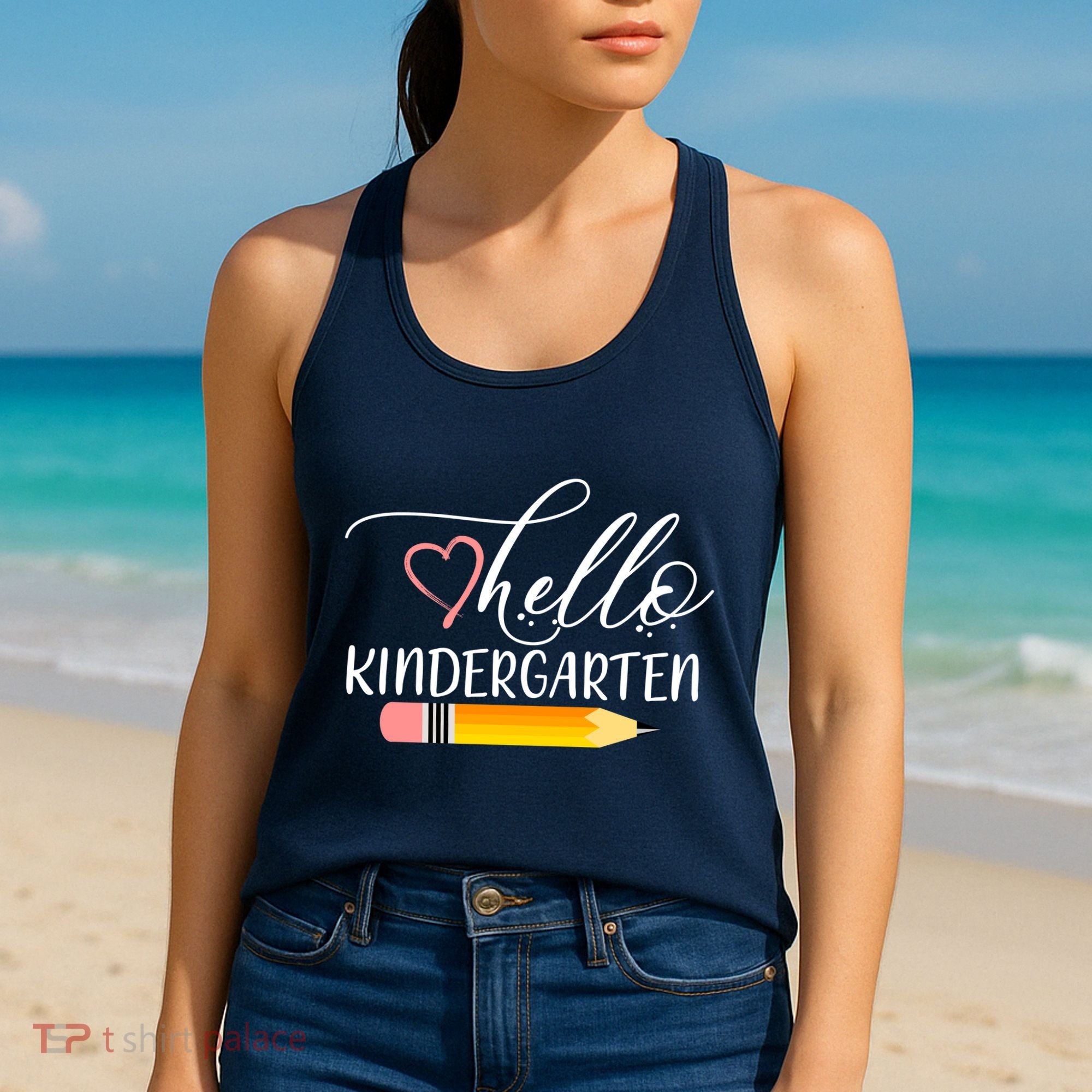 Hello Kindergarten Cute Pencil Women's Tank Top