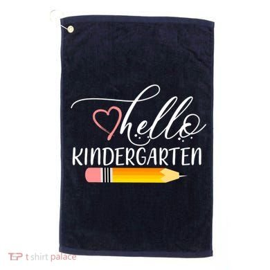 Hello Kindergarten Cute Pencil Golf Towel