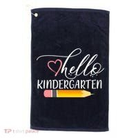 Hello Kindergarten Cute Pencil Golf Towel thumb 0