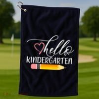 Hello Kindergarten Cute Pencil Golf Towel thumb 1