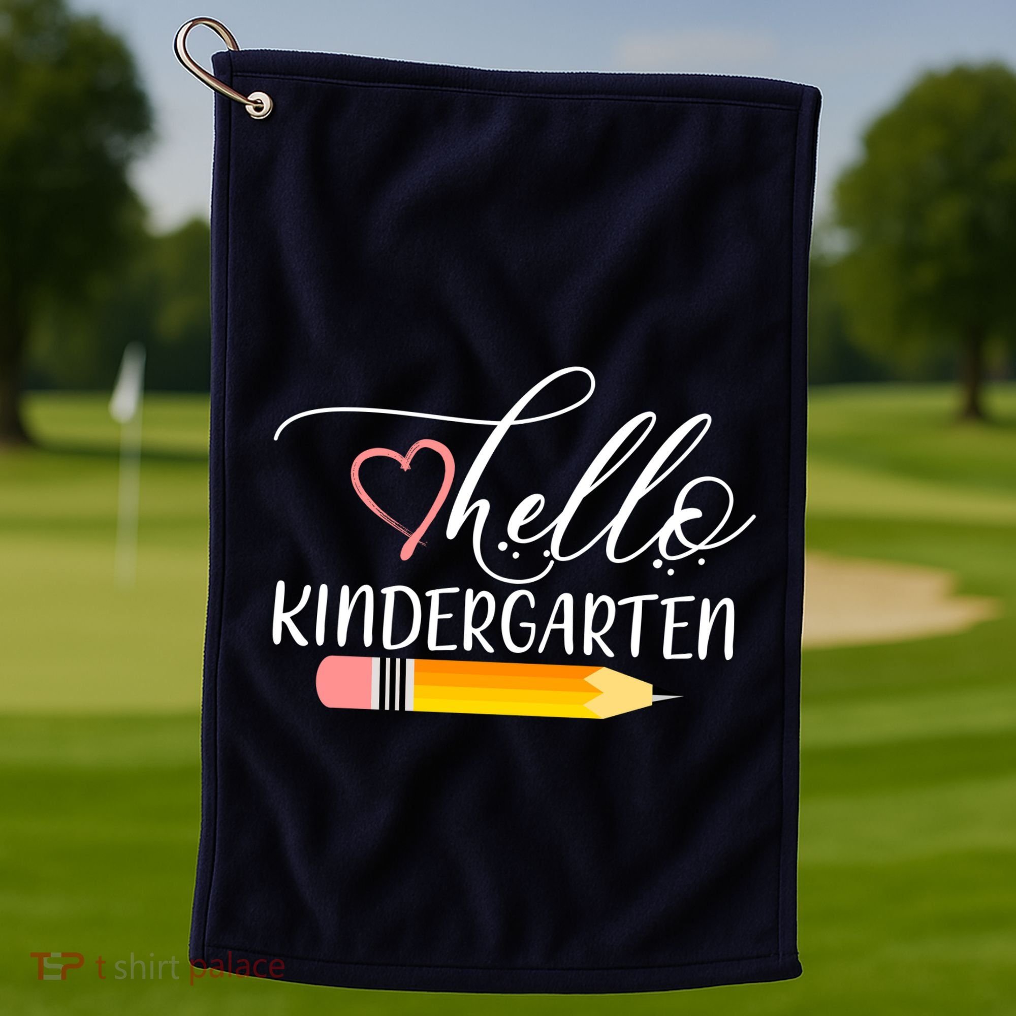 Hello Kindergarten Cute Pencil Golf Towel