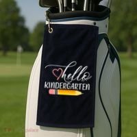 Hello Kindergarten Cute Pencil Golf Towel thumb 2
