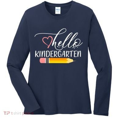 Hello Kindergarten Cute Pencil Women's Long Sleeve Shirt