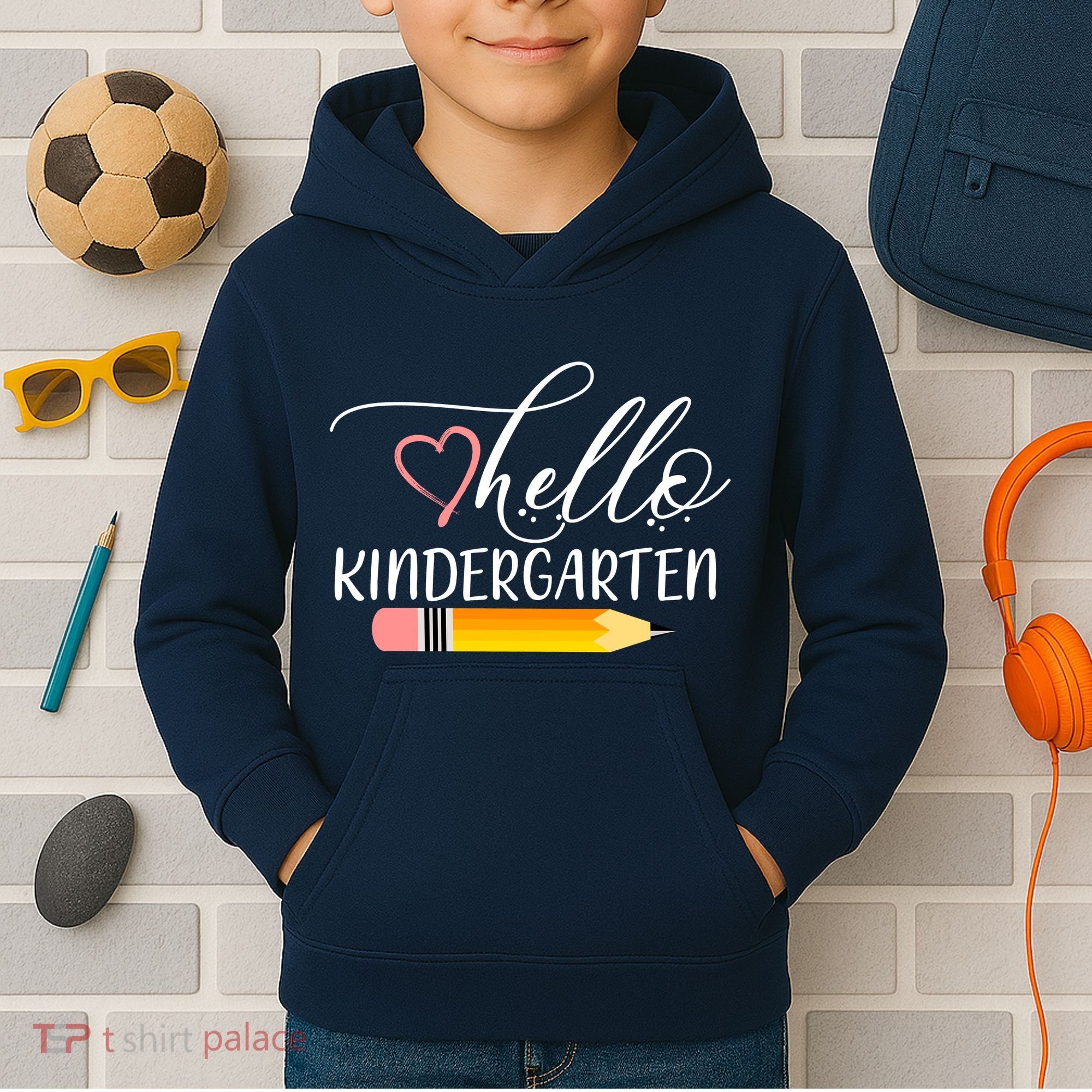 Hello Kindergarten Cute Pencil Kids Hoodie