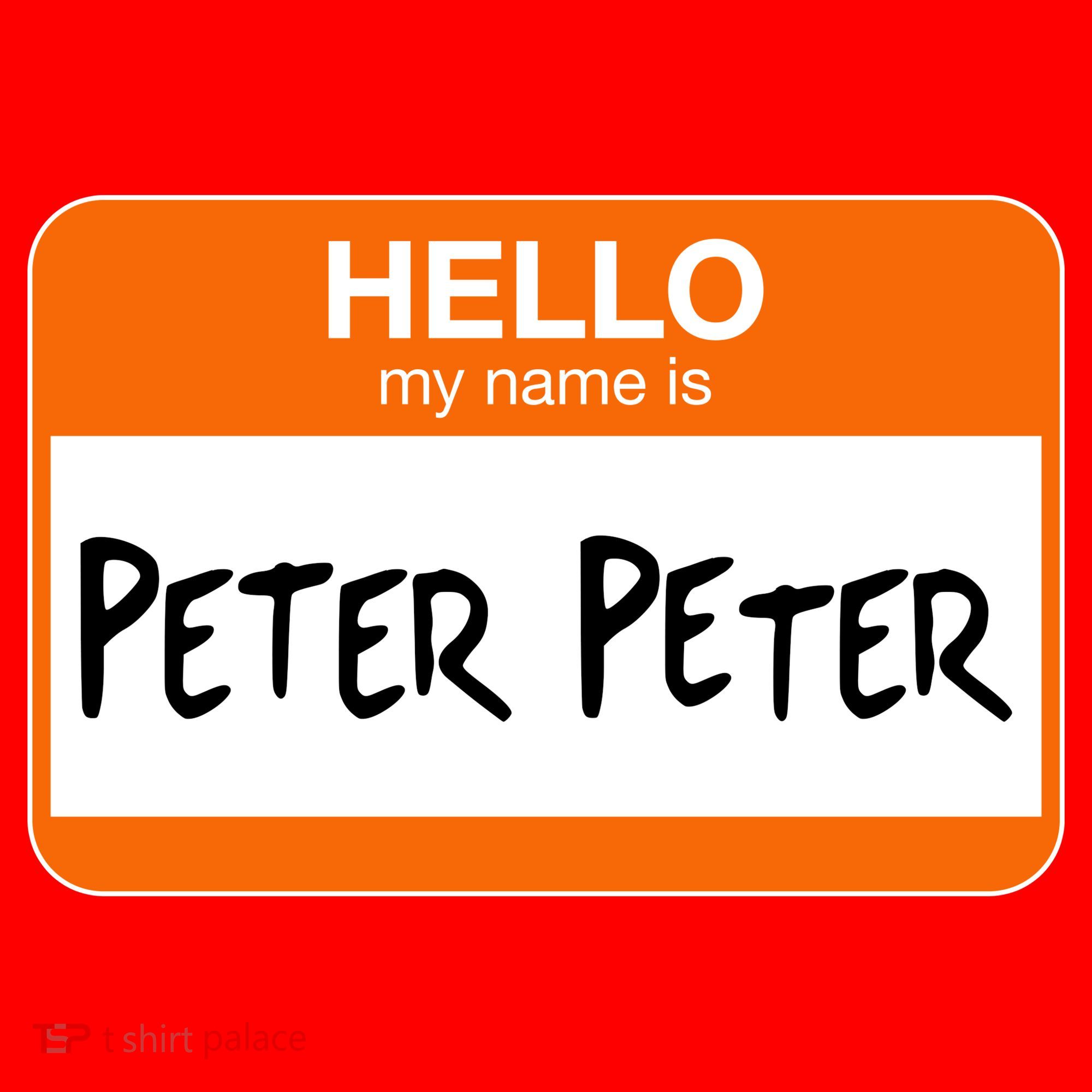 Hello My Name Is Peter Peter Santa Hat