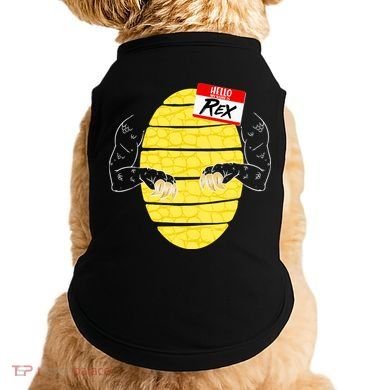 Hello My Name is Rex T-Rex Halloween Doggie Tank