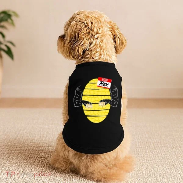 Hello My Name is Rex T-Rex Halloween Doggie Tank