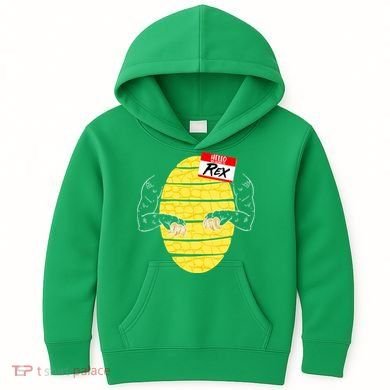Hello My Name is Rex T-Rex Halloween Kids Hoodie