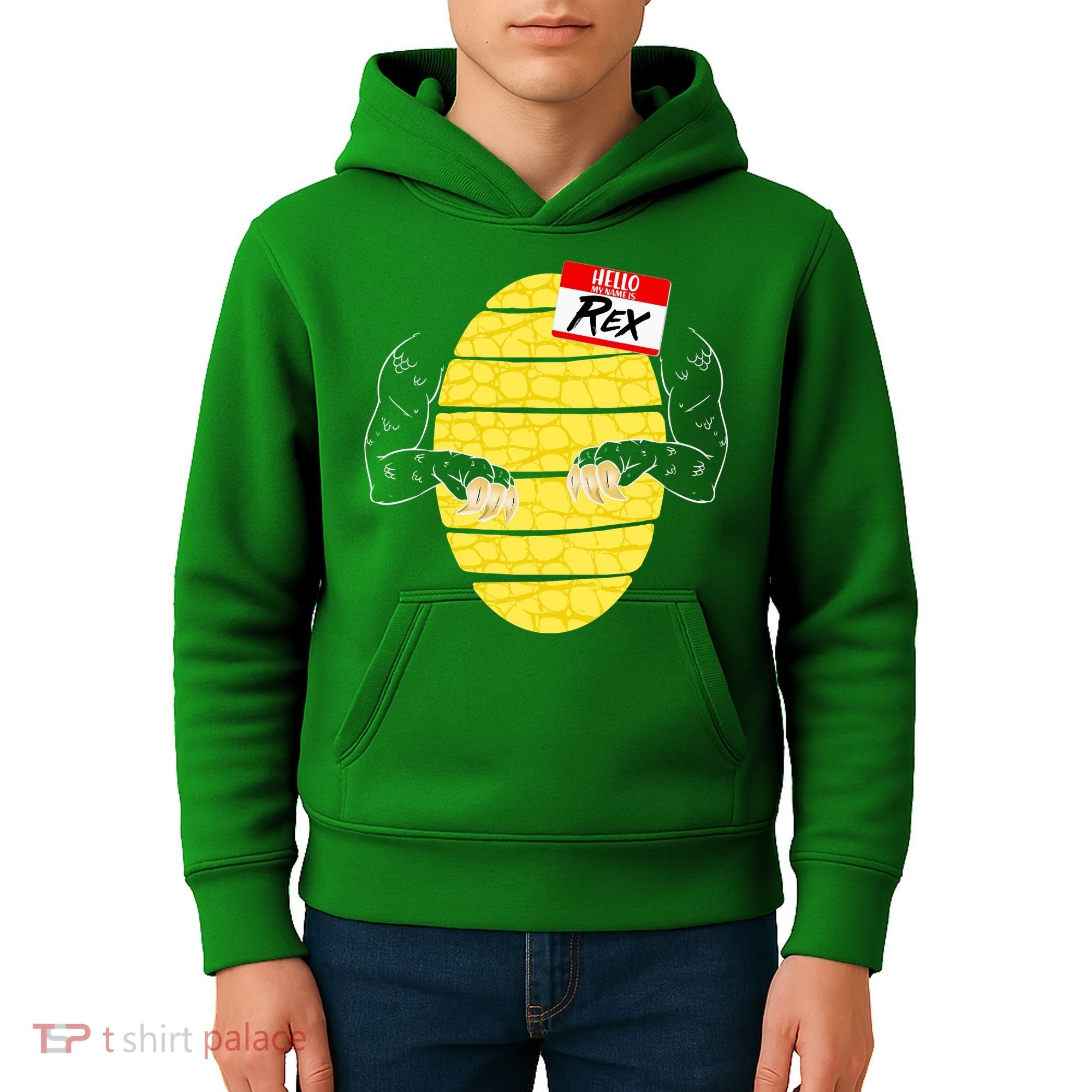Hello My Name is Rex T-Rex Halloween Kids Hoodie