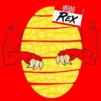 Hello My Name is Rex T-Rex Halloween Santa Hat thumb 1