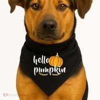 Hello Pumpkin USA-Made Doggie Bandana thumb 1