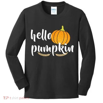 Hello Pumpkin Kids Long Sleeve Shirt
