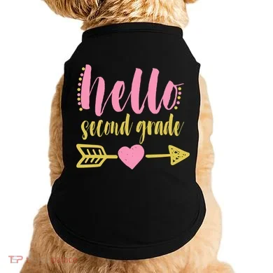Hello Second Grade Cute Elementary School Doggie Tank