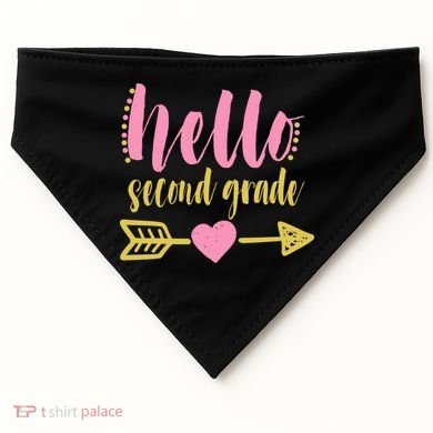 Hello Second Grade Cute Elementary School USA-Made Doggie Bandana