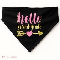 Hello Second Grade Cute Elementary School USA-Made Doggie Bandana thumb 0