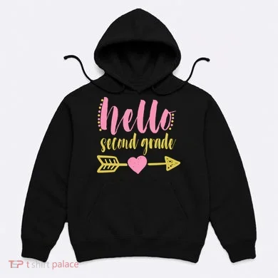 Hello Second Grade Cute Elementary School Hoodie