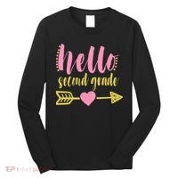 Hello Second Grade Cute Elementary School Long Sleeve Shirt thumb 0