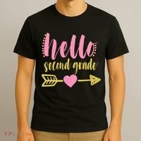 Hello Second Grade Cute Elementary School T-Shirt thumb 3