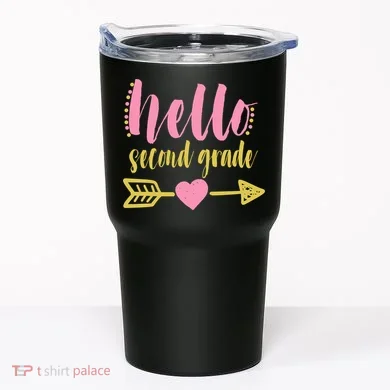 Hello Second Grade Cute Elementary School Tumbler