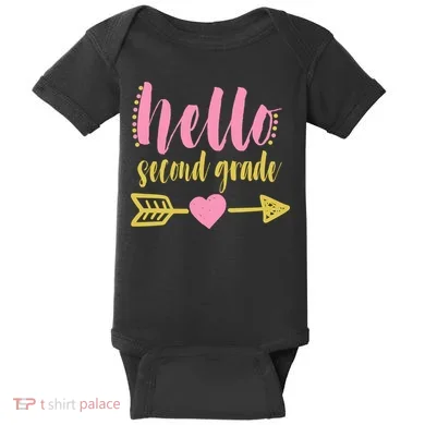 Hello Second Grade Cute Elementary School Baby Bodysuit