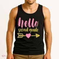 Hello Second Grade Cute Elementary School Tank Top thumb 3