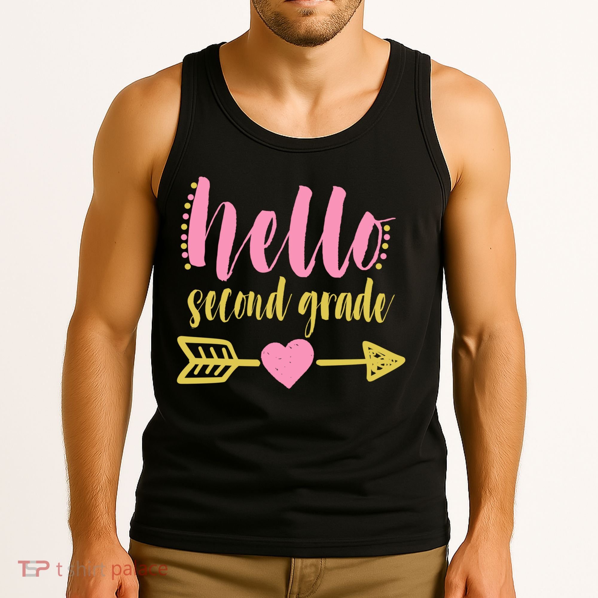 Hello Second Grade Cute Elementary School Tank Top