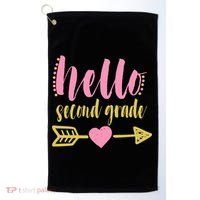 Hello Second Grade Cute Elementary School Golf Towel thumb 0