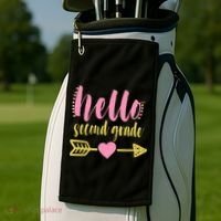 Hello Second Grade Cute Elementary School Golf Towel thumb 2
