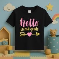 Hello Second Grade Cute Elementary School Toddler T-Shirt thumb 3