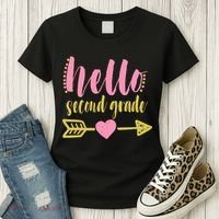 Hello Second Grade Cute Elementary School Women's T-Shirt thumb 3