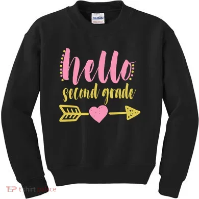 Hello Second Grade Cute Elementary School Kids Sweatshirt