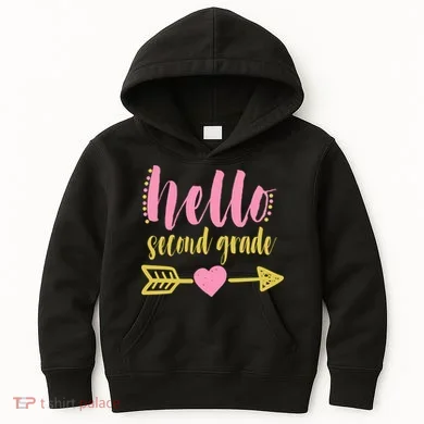 Hello Second Grade Cute Elementary School Kids Hoodie