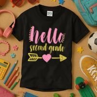 Hello Second Grade Cute Elementary School Kids T-Shirt thumb 3