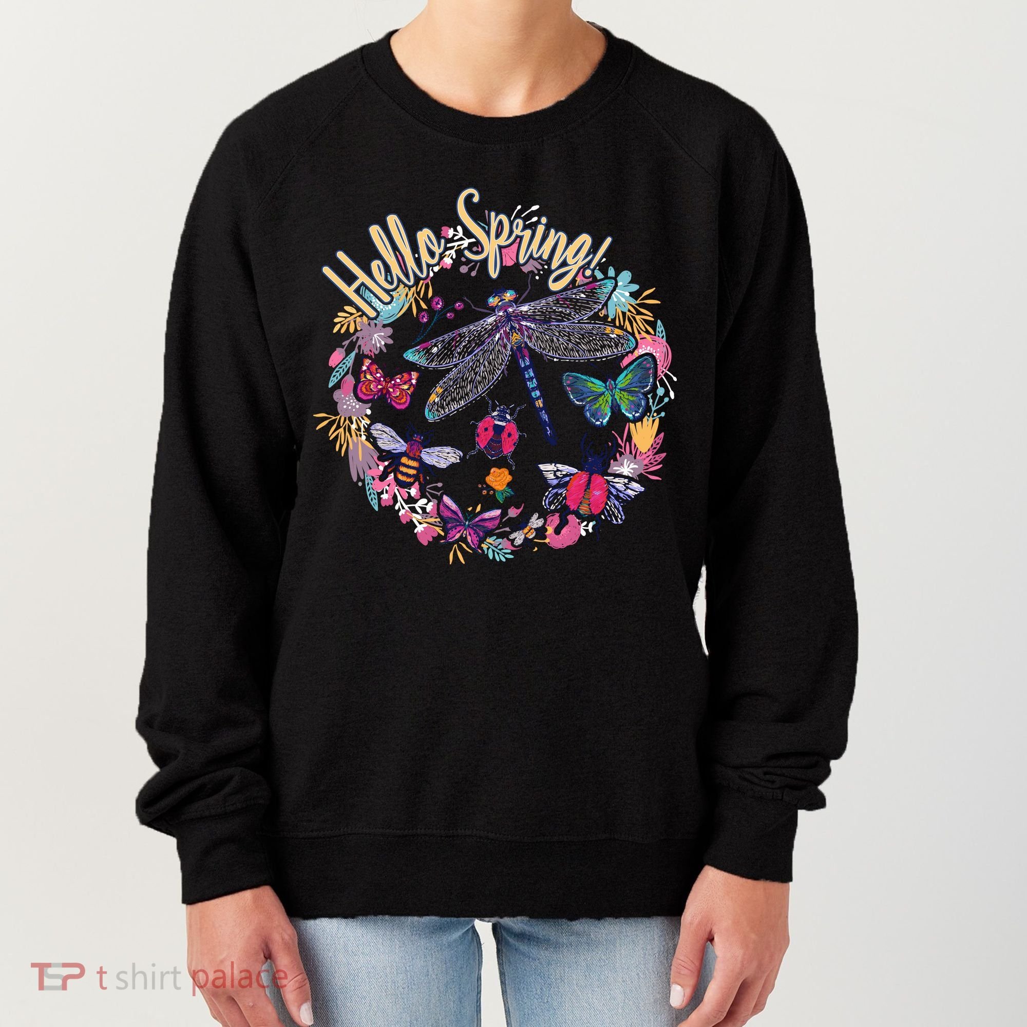 Hello Spring Floral Bugs Women's Sweatshirt