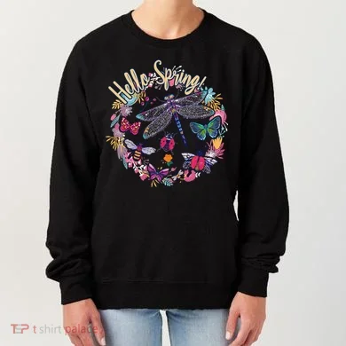 Hello Spring Floral Bugs Women's Sweatshirt