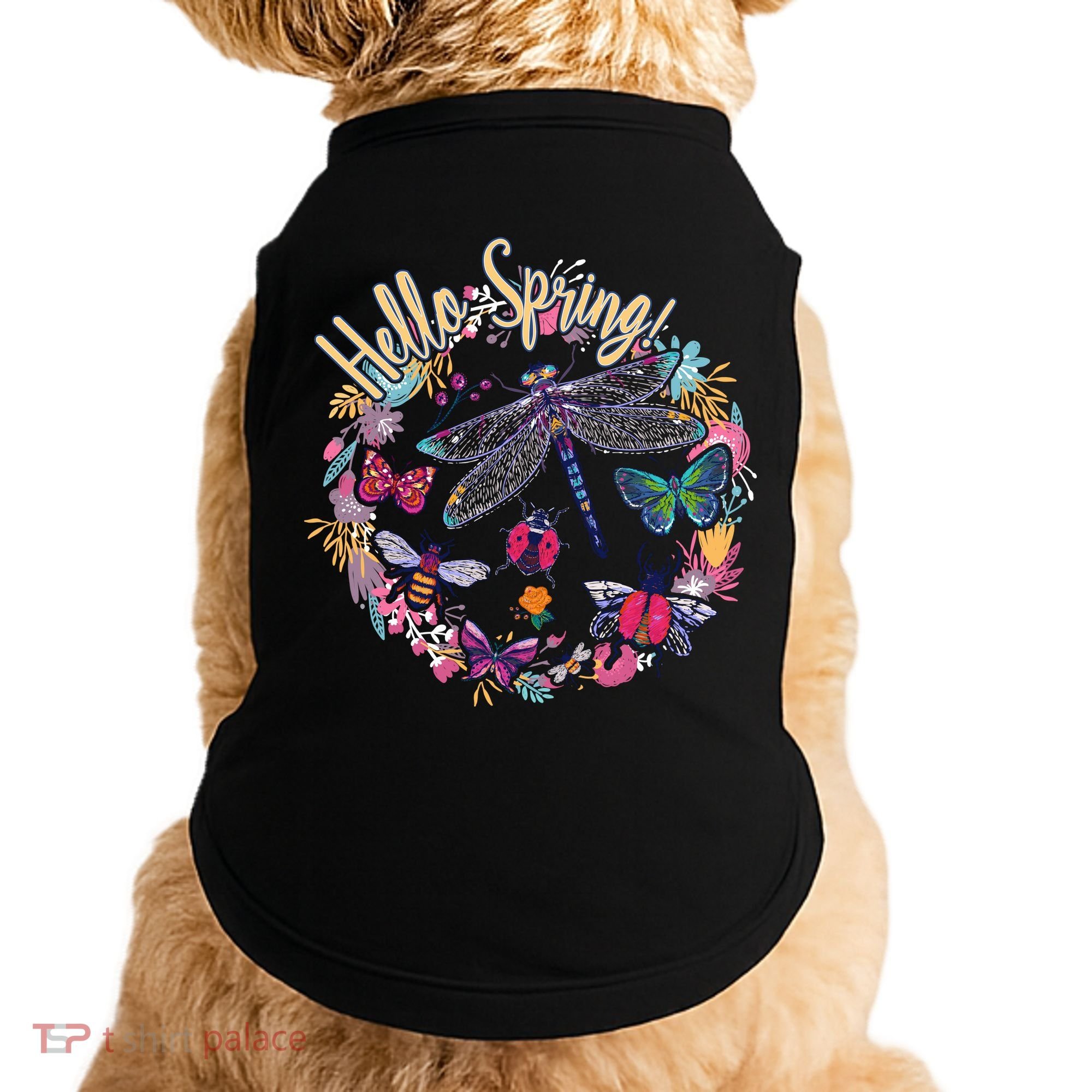 Hello Spring Floral Bugs Doggie Tank